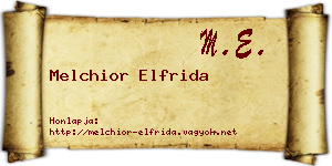 Melchior Elfrida névjegykártya